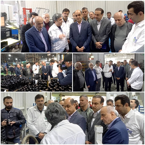 بازدید استاندار گیلان، معاون هماهنگی امور اقتصادی استانداری و مدیران استانی از شرکت فرآوری و ساخت قطعات خودرو ایران